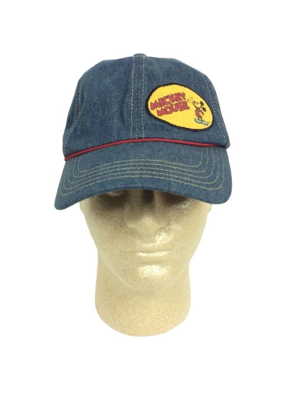 Disney Mickey Mouse Patch Denim Baseball Cap Hat Adjustable Strap
